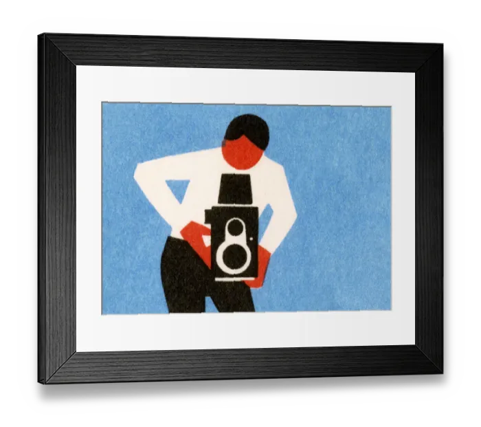Framed Print : Man Using Old Timey Camera Framed Print : Man Using Old Timey Camera