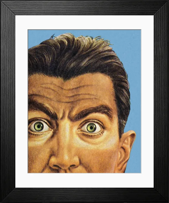 Framed Print : Wide Eyed Man Framed Print : Wide Eyed Man