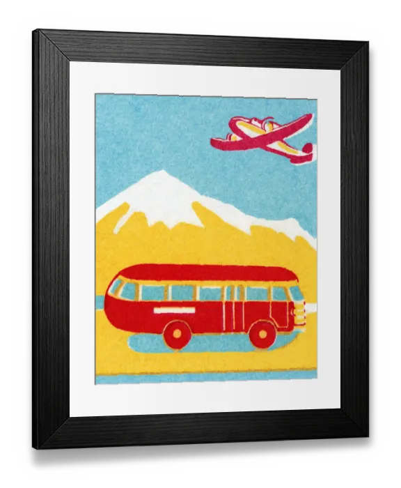 Framed Print : Bus and Airplane Framed Print : Bus and Airplane