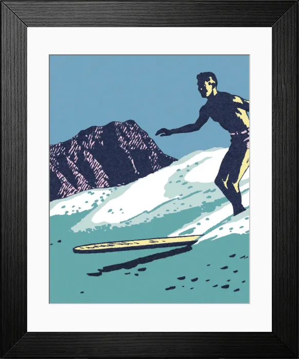Framed Print : Man Surfing Framed Print : Man Surfing