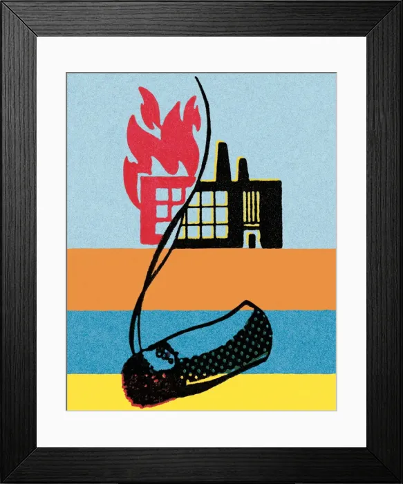 Framed Print : Building on fire Framed Print : Building on fire