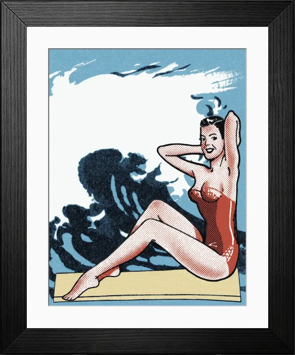 Framed Print : Bathing Beauty on the Beach Framed Print : Bathing Beauty on the Beach