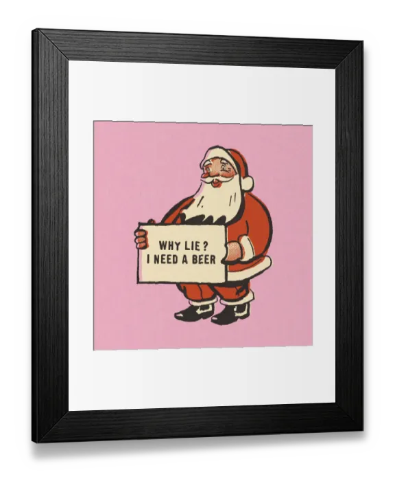 Framed Print : Santa Claus in Need of a Beer Framed Print : Santa Claus in Need of a Beer