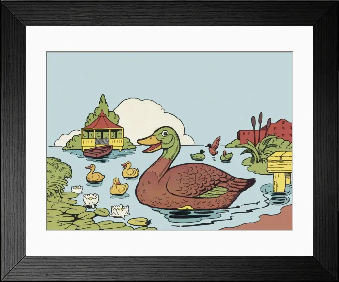 Framed Print : Duck and Ducklings Framed Print : Duck and Ducklings