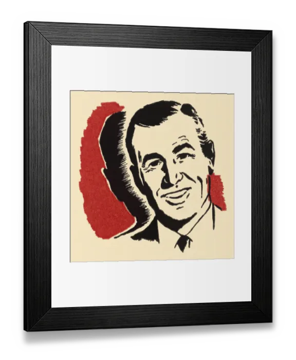 Framed Print : Man Listening with Tilted Head
