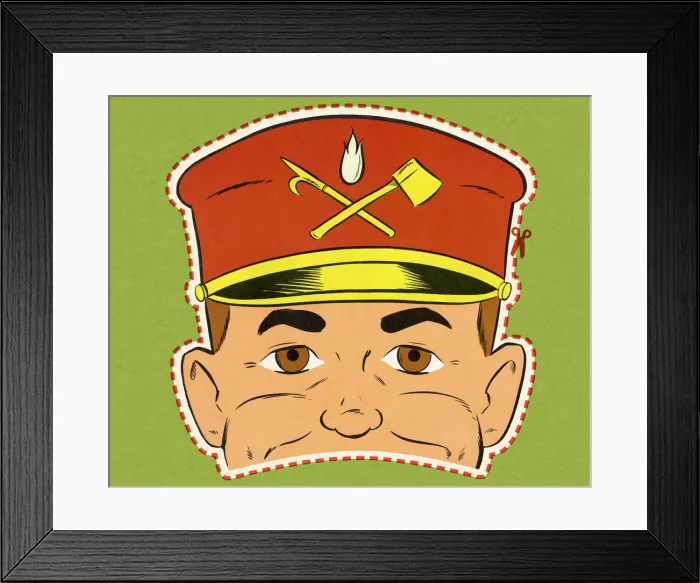 Framed Print : Man Red Hat Mask Framed Print : Man Red Hat Mask