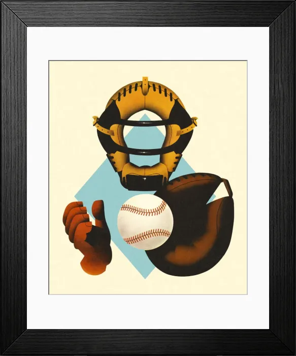 Framed Print : Baseball Catcher Equipment Framed Print : Baseball Catcher Equipment