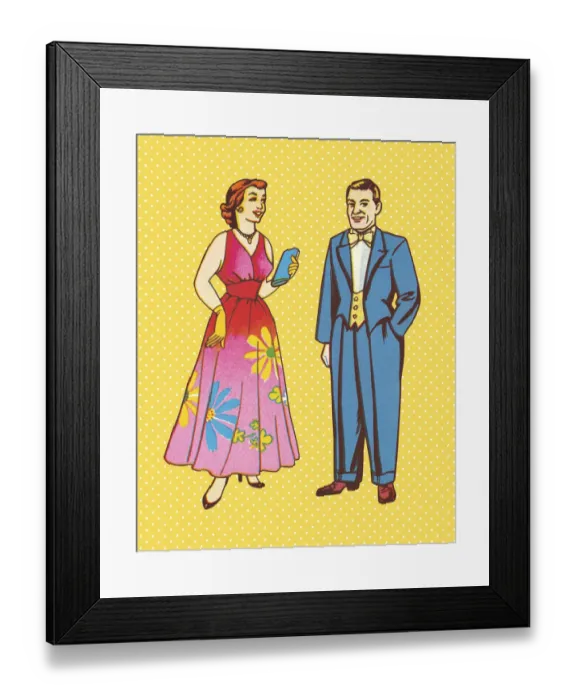 Framed Print : Man and Woman in Fancy Dress
