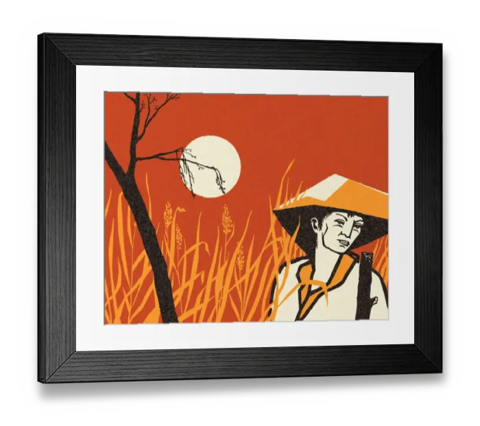 Framed Print : Man Standing in a Field Framed Print : Man Standing in a Field