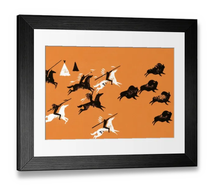 Framed Print : Buffalo hunt Framed Print : Buffalo hunt