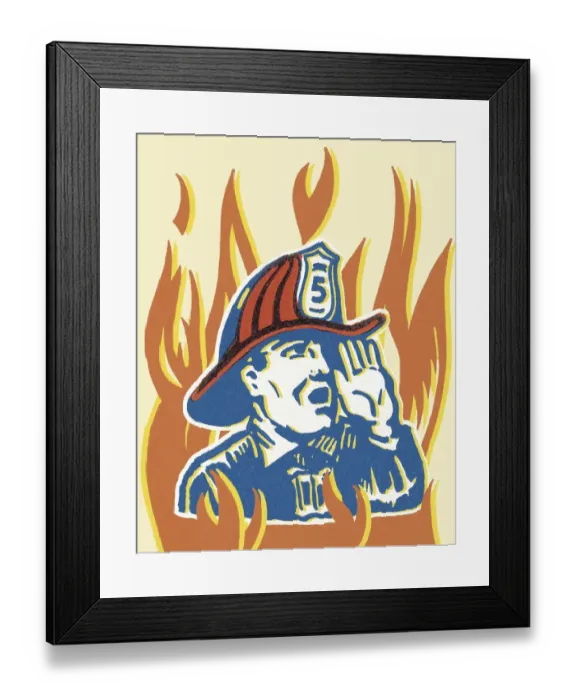 Framed Print : Fireman Shouting Framed Print : Fireman Shouting