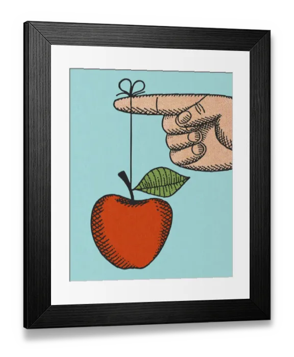 Framed Print : An Apple Tied to a Finger Framed Print : An Apple Tied to a Finger