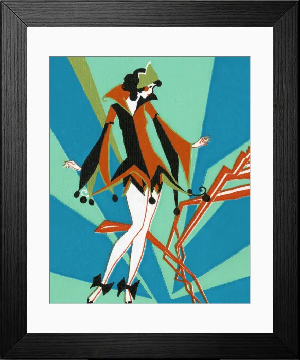 Framed Print : Woman Dressed as Court Jester Framed Print : Woman Dressed as Court Jester