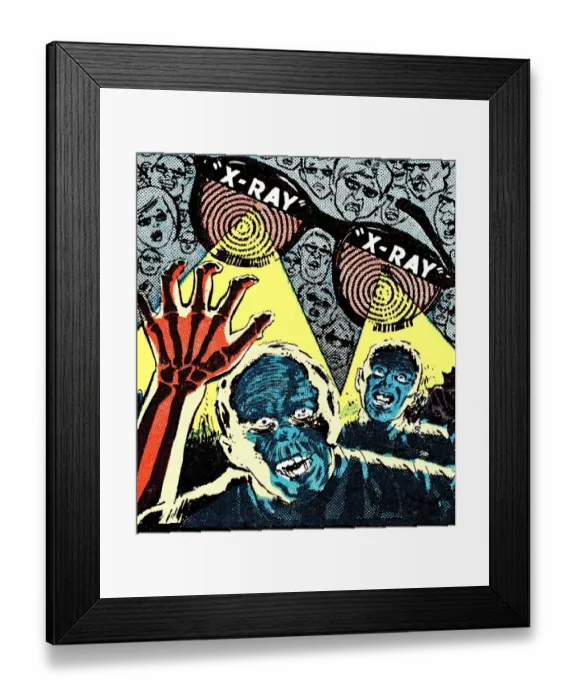 Framed Print : X-Ray Glasses Viewing Monsters