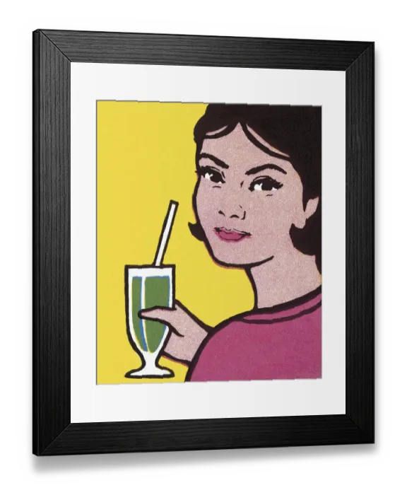 Framed Print : Woman Holding Drink Framed Print : Woman Holding Drink