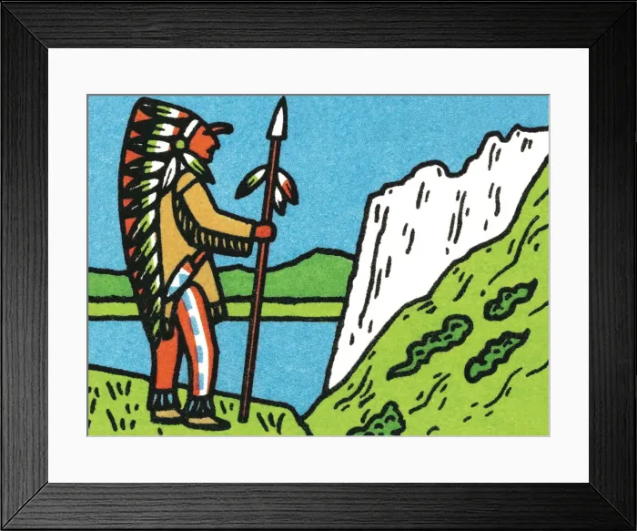 Framed Print : Tribal man at overlook Framed Print : Tribal man at overlook