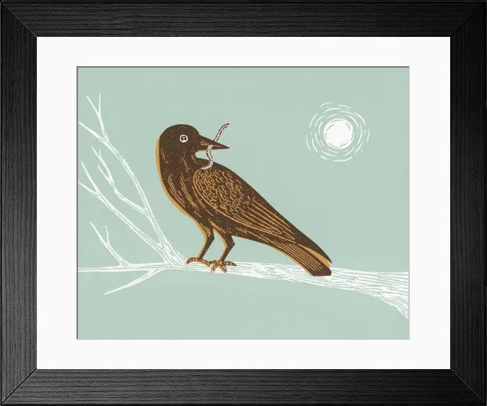 Framed Print : Bird With Worm Framed Print : Bird With Worm