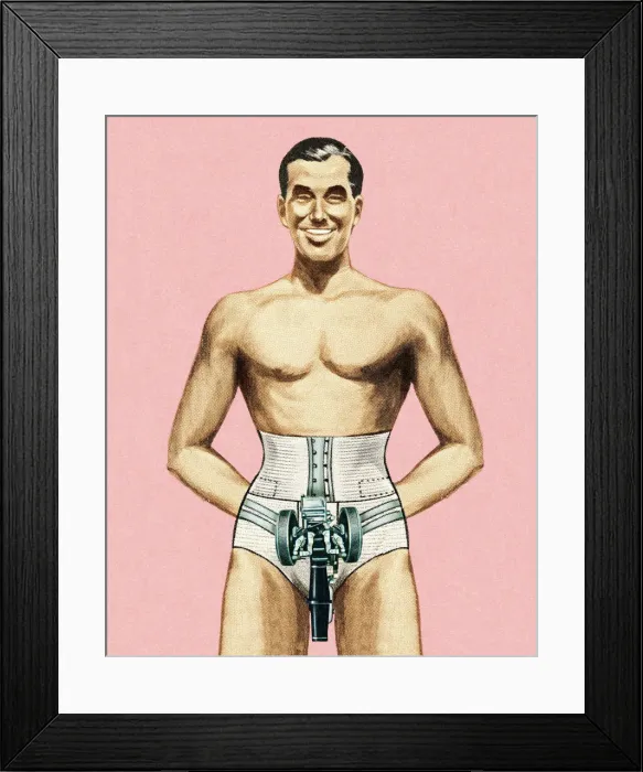 Framed Print : Man Wearing Undergarment Framed Print : Man Wearing Undergarment