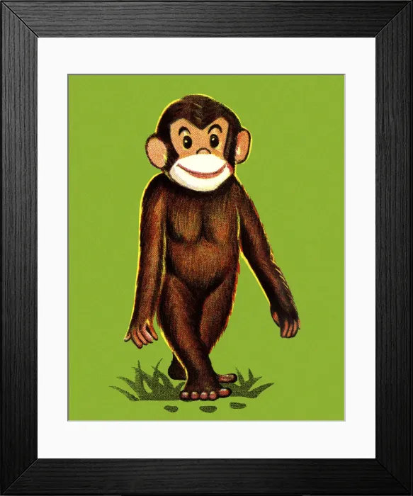 Framed Print : Monkey Standing Framed Print : Monkey Standing