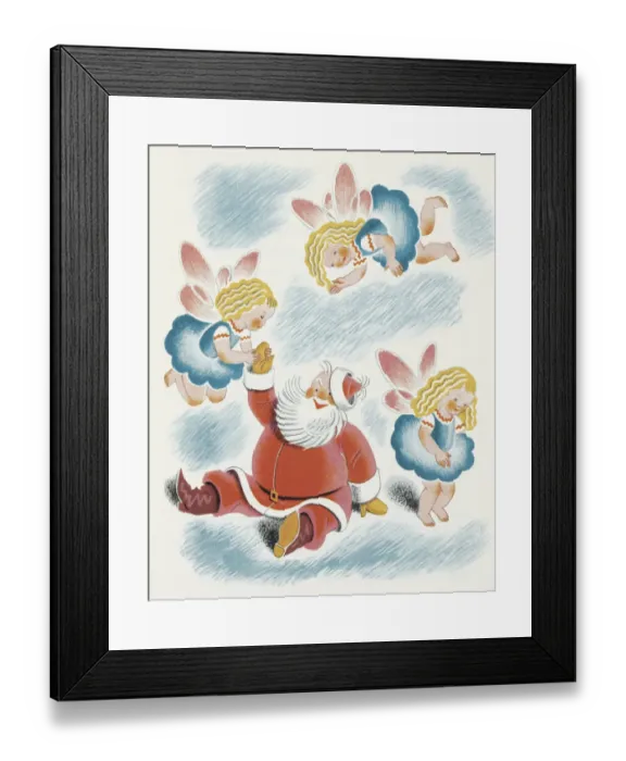 Framed Print : Santa with Fairies Framed Print : Santa with Fairies