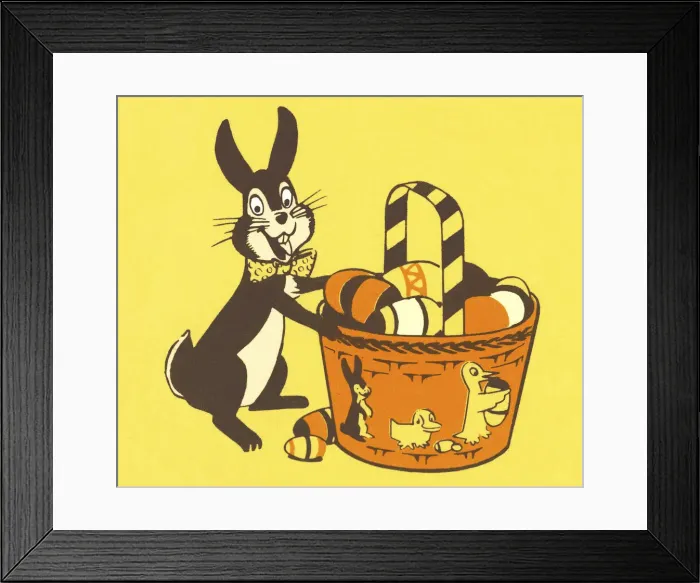 Framed Print : Easter Bunny With Basket Framed Print : Easter Bunny With Basket