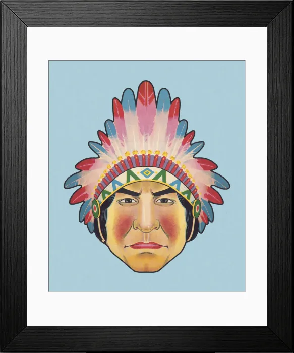 Framed Print : Native American Wearing Headdress Framed Print : Native American Wearing Headdress