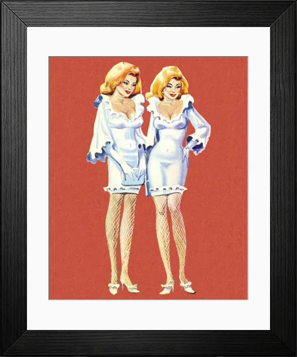Framed Print : Twins Wearing Same Outfit Framed Print : Twins Wearing Same Outfit
