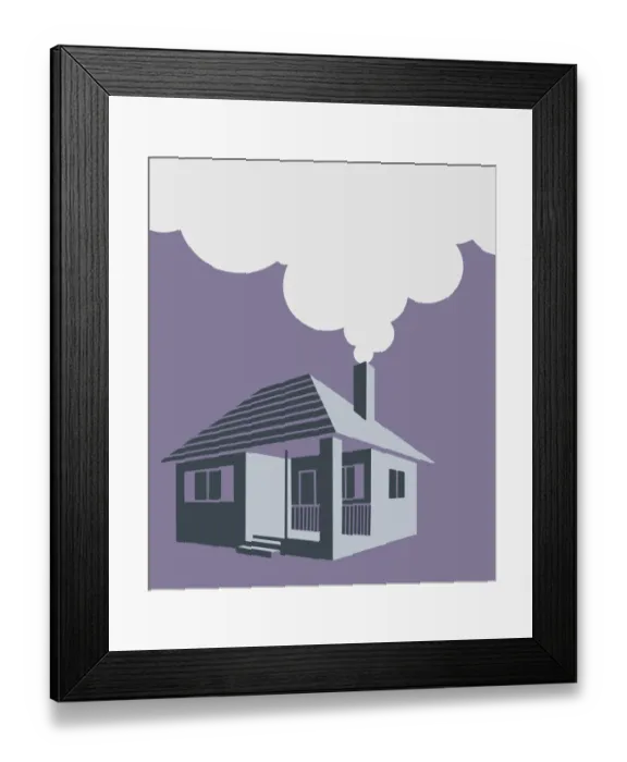 Framed Print : House With Smoke Framed Print : House With Smoke