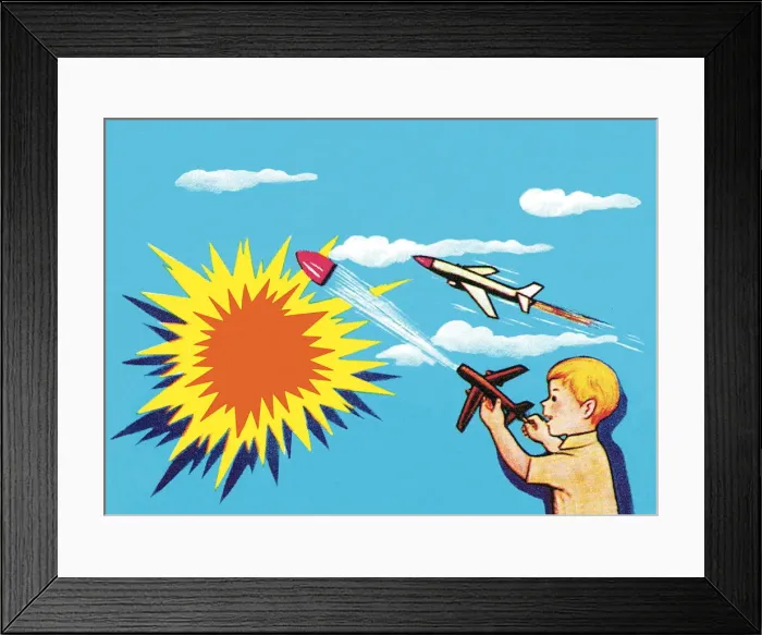 Framed Print : Boy with pop rocket Framed Print : Boy with pop rocket