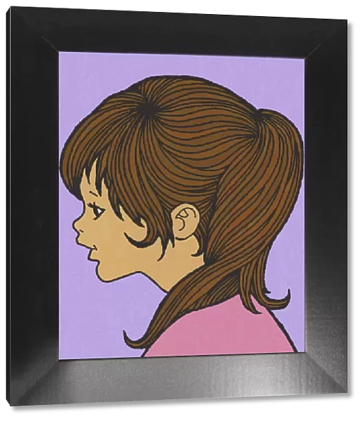 Profile of a Girl with Brown Hair