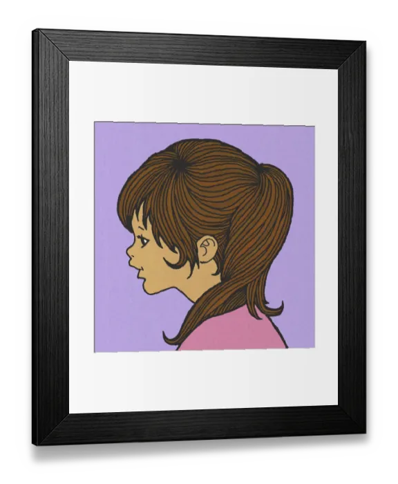 Framed Print : Profile of a Girl with Brown Hair Framed Print : Profile of a Girl with Brown Hair