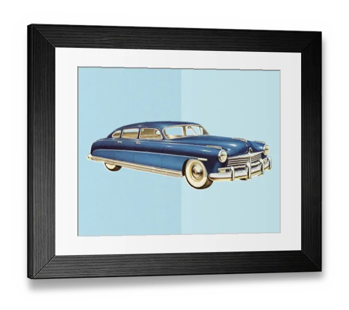 Framed Print : Blue Vintage Car Framed Print : Blue Vintage Car