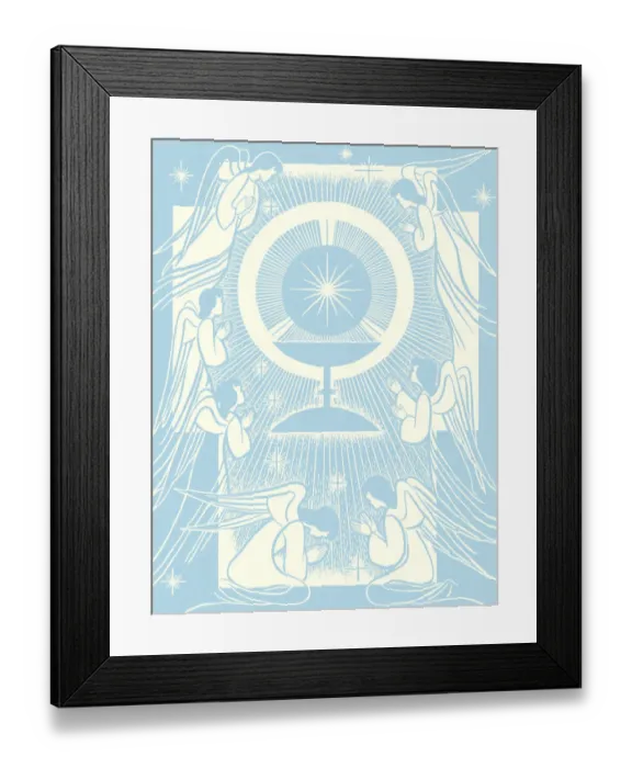 Framed Print : Group of Angels Praying Framed Print : Group of Angels Praying