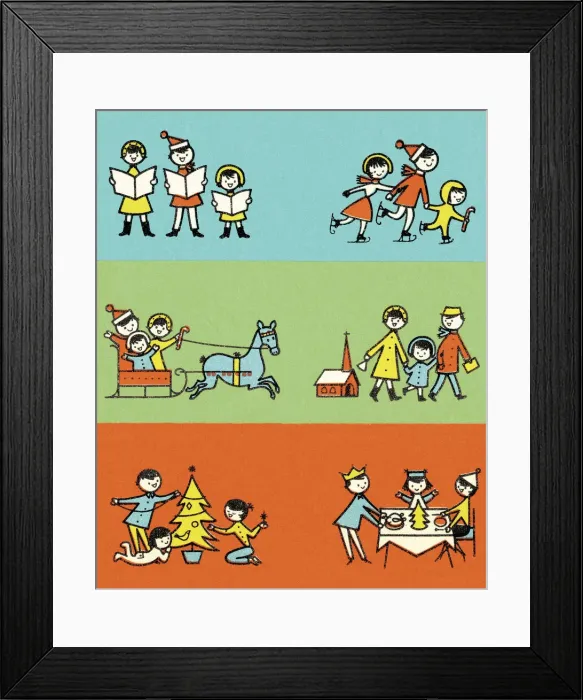 Framed Print : Family Christmas Activities Framed Print : Family Christmas Activities