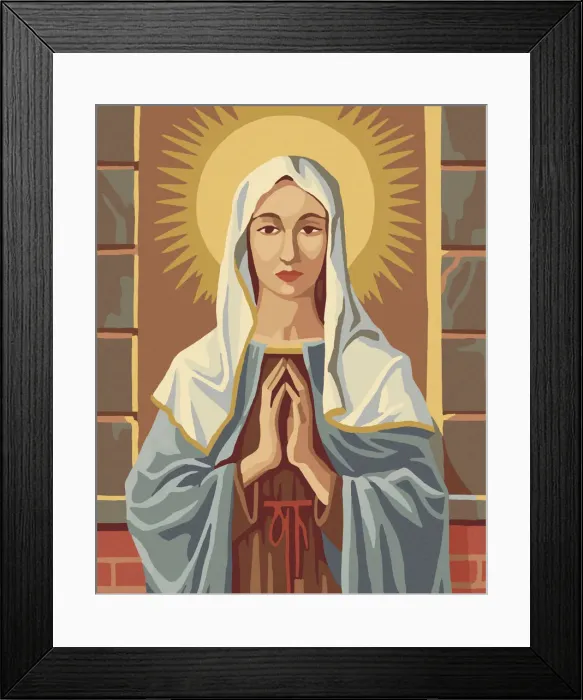 Framed Print : Virgin Mary Paint By Number Framed Print : Virgin Mary Paint By Number