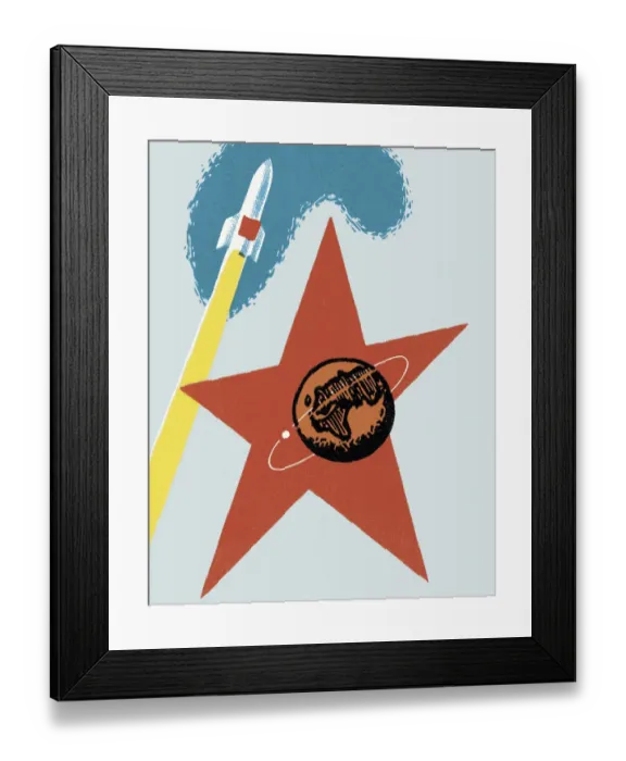 Framed Print : Rocket Traveling in Outer Space Framed Print : Rocket Traveling in Outer Space