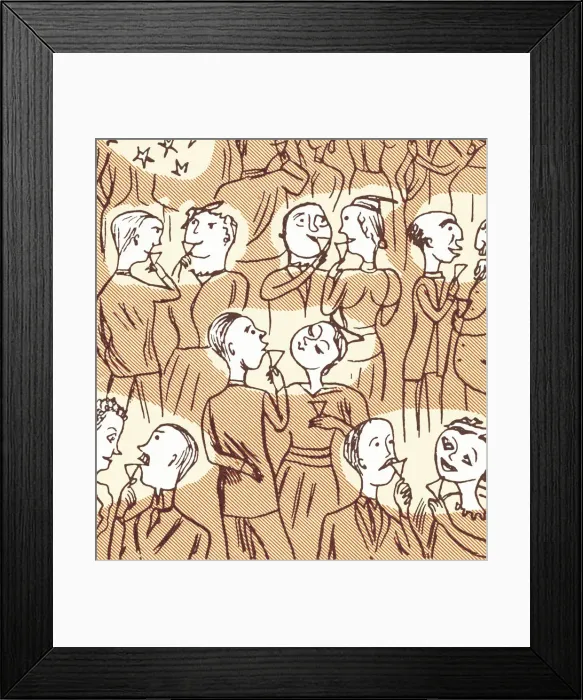 Framed Print : Couples at a Party Framed Print : Couples at a Party