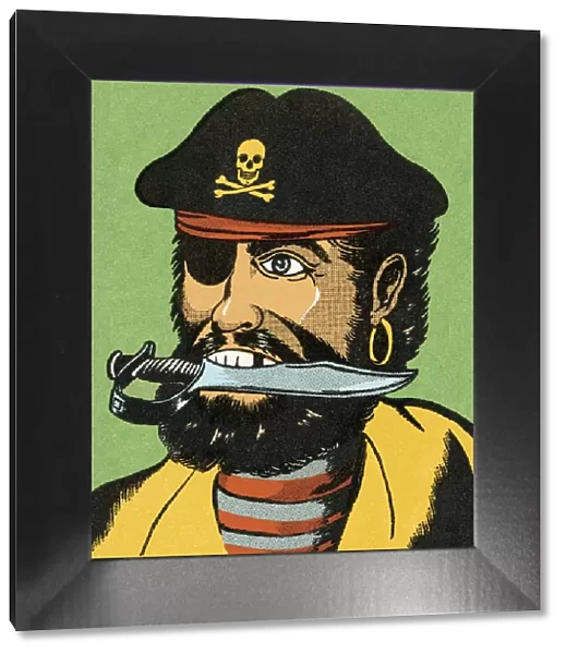 Pirate With Knife in His Mouth