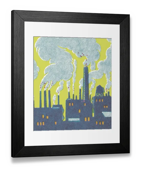Framed Print : Factory and Pollution Framed Print : Factory and Pollution