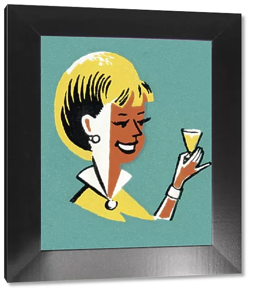 Woman Drinking a Cocktail