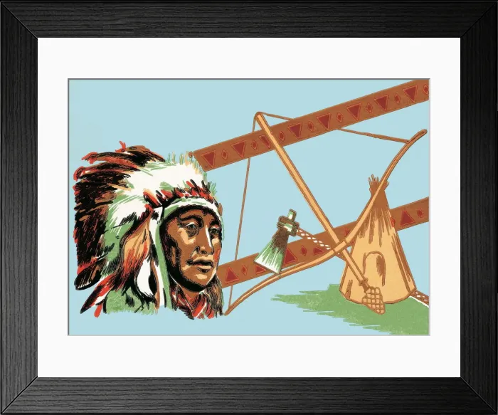Framed Print : Tribal leader in headdress Framed Print : Tribal leader in headdress