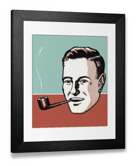 Framed Print : Man Smoking Pipe Framed Print : Man Smoking Pipe