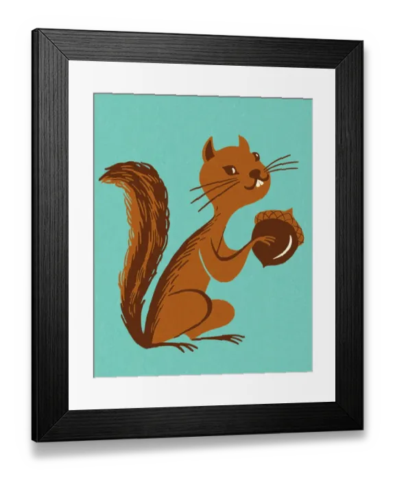 Framed Print : Squirrel Holding an Acorn Framed Print : Squirrel Holding an Acorn