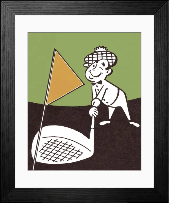 Framed Print : Man Using a Giant Golf Club