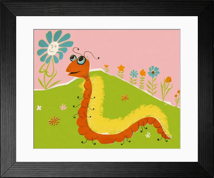Framed Print : Caterpillar and Flowers