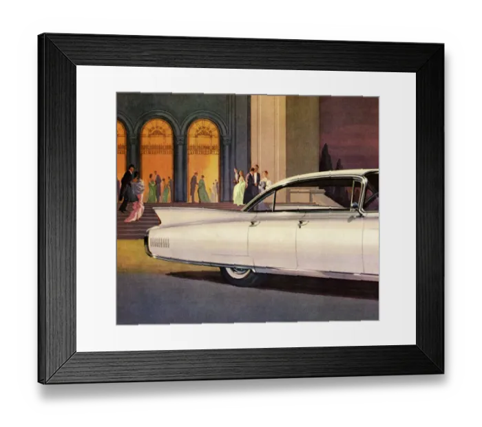 Framed Print : Back View of Vintage White Car Framed Print : Back View of Vintage White Car