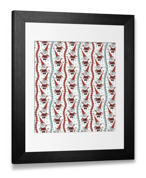 Framed Print : Santa Pattern Framed Print : Santa Pattern