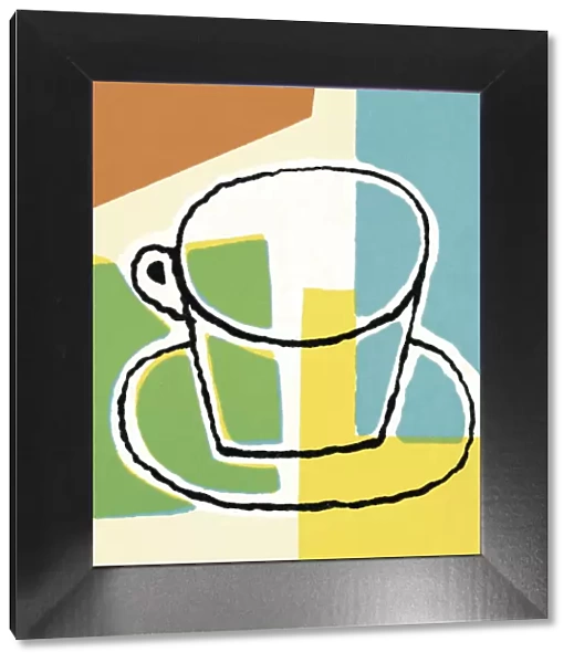 Cup and Saucer with Abstract Background