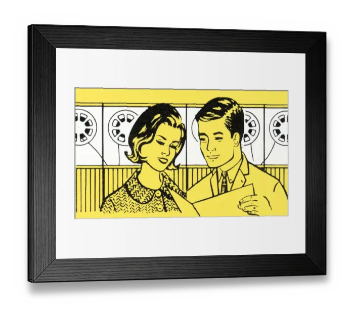 Framed Print : Couple reading transcript Framed Print : Couple reading transcript