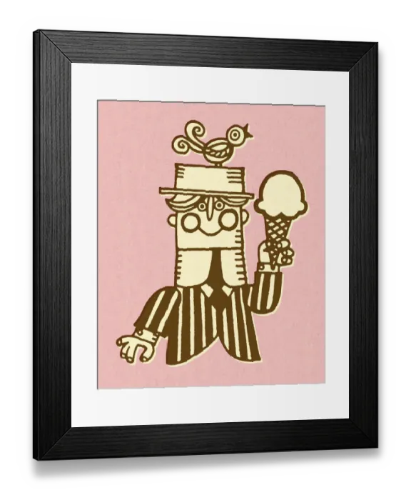 Framed Print : Man Holding Ice Cream Cone Framed Print : Man Holding Ice Cream Cone